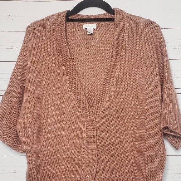 Chico's Wool Blend Single Snap Closure Crop Cardigan - Picture 3 of 8
